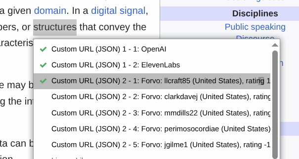 Audio Source List